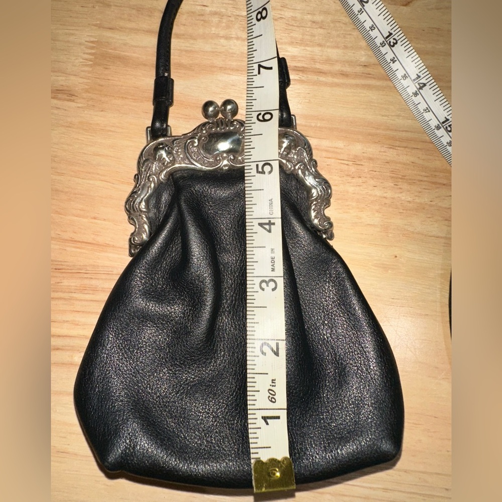 Brighton One World Black Stacy Mini Leather Handbag Purse - Picture 4 of 11